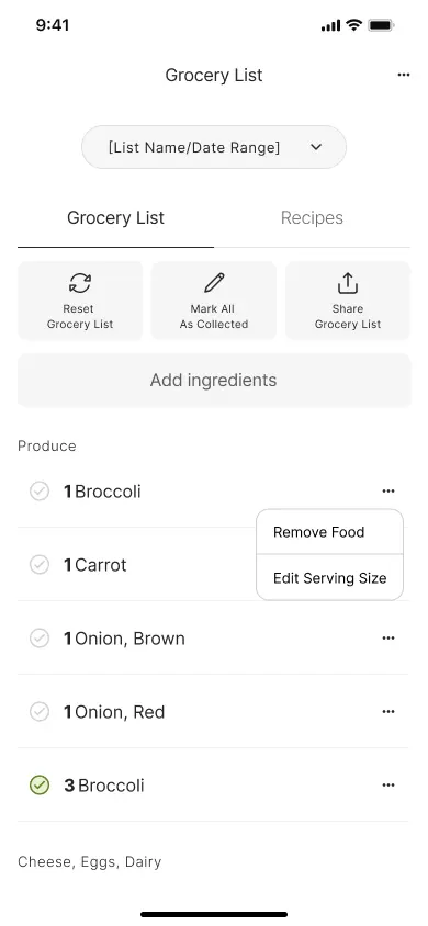 Grocery list